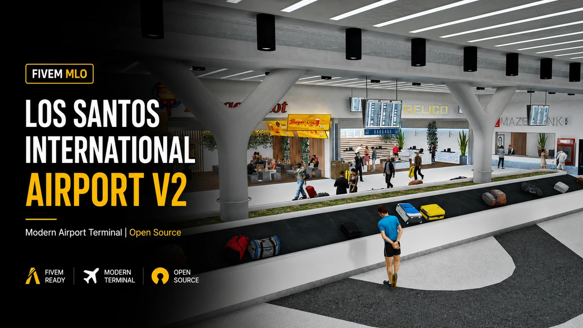 Los Santos International Airport V2 MLO FiveM | Modern Airport Terminal | Open Source